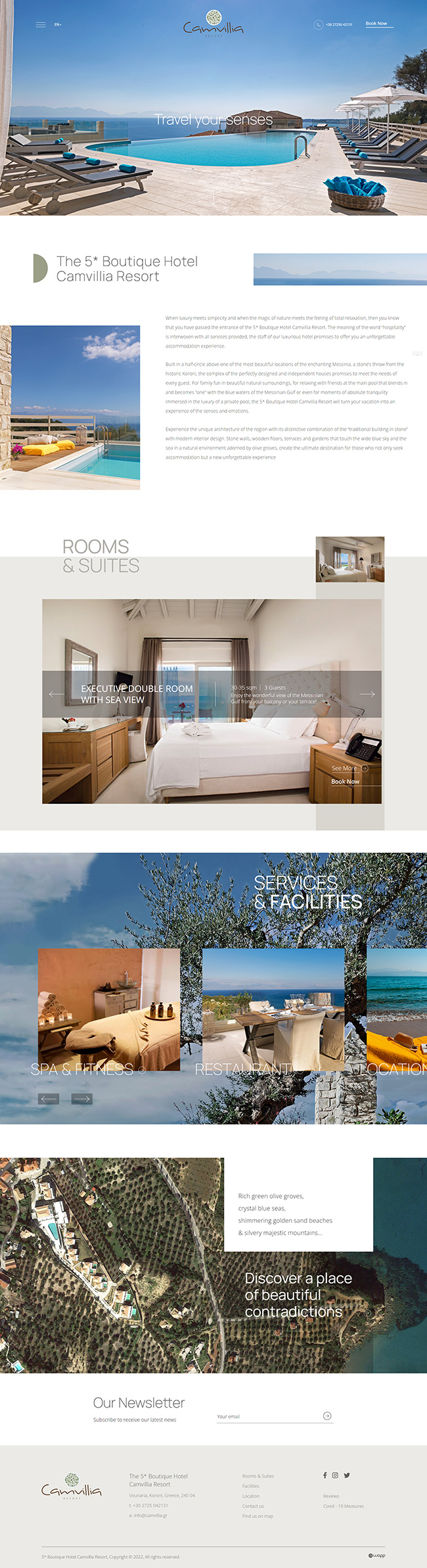 Κατασκευή responsive ιστοσελίδας για το ξενοδοχείο Camvillia Resort.