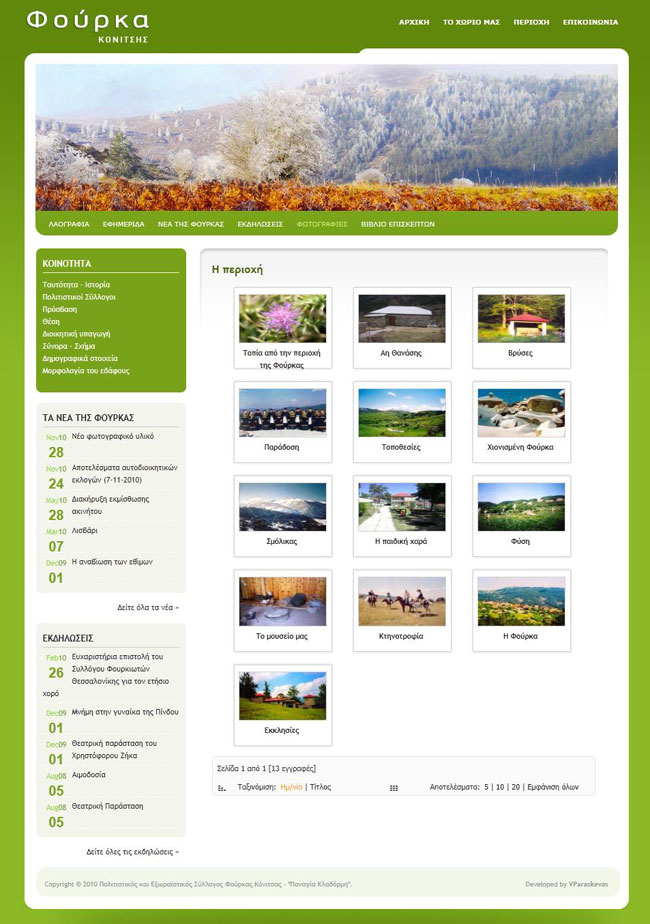 Website for Fourka in Konitsa