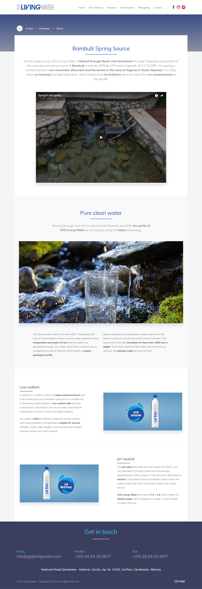 Κατασκευή responsive ιστοσελίδας για τo GTG Living Water