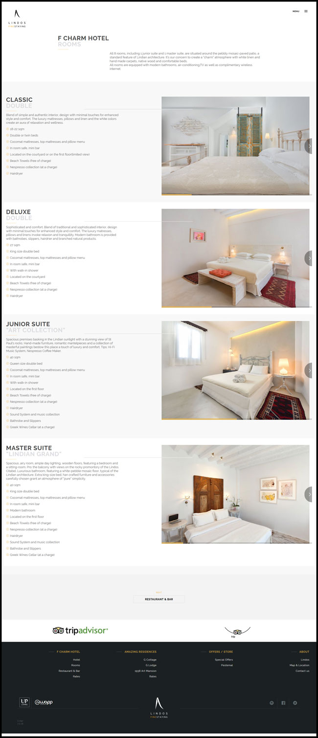 Κατασκευή responsive ιστοσελίδας για τo ξενοδοχείο Lindos Fine Staying στη Λίνδο, Ρόδου