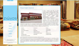 Website for Ziogas Carpets in Ioannina, Epirus