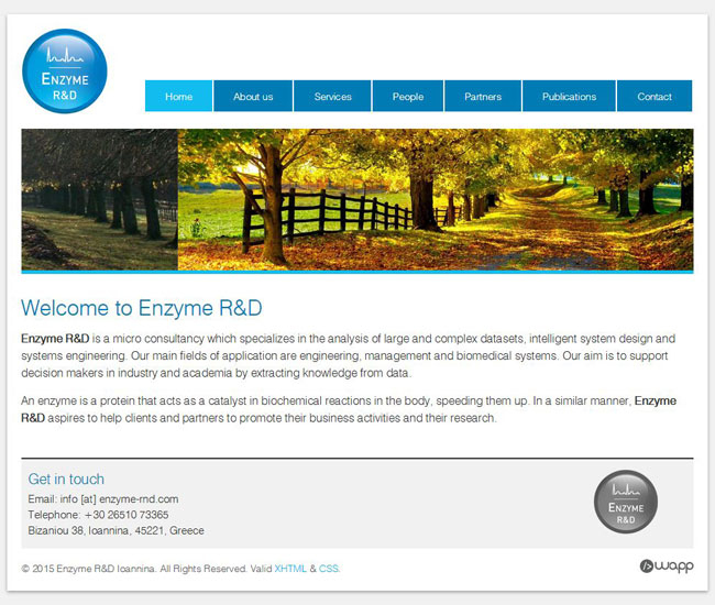 Website for Enzyme R&D in Ioannina, Epirus