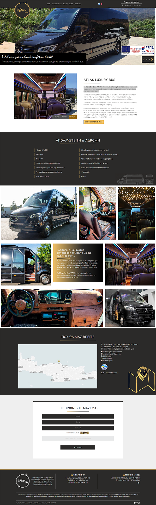 Responsive website for Atlas Luxury Bus in Crete