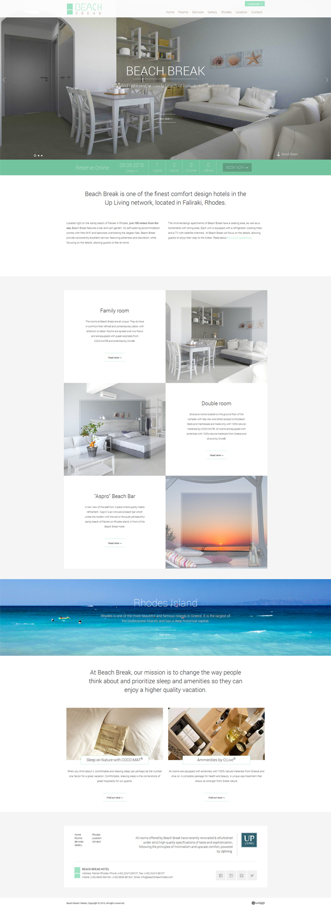 Responsive website for Beach Break hotel in Faliraki, Rhodes