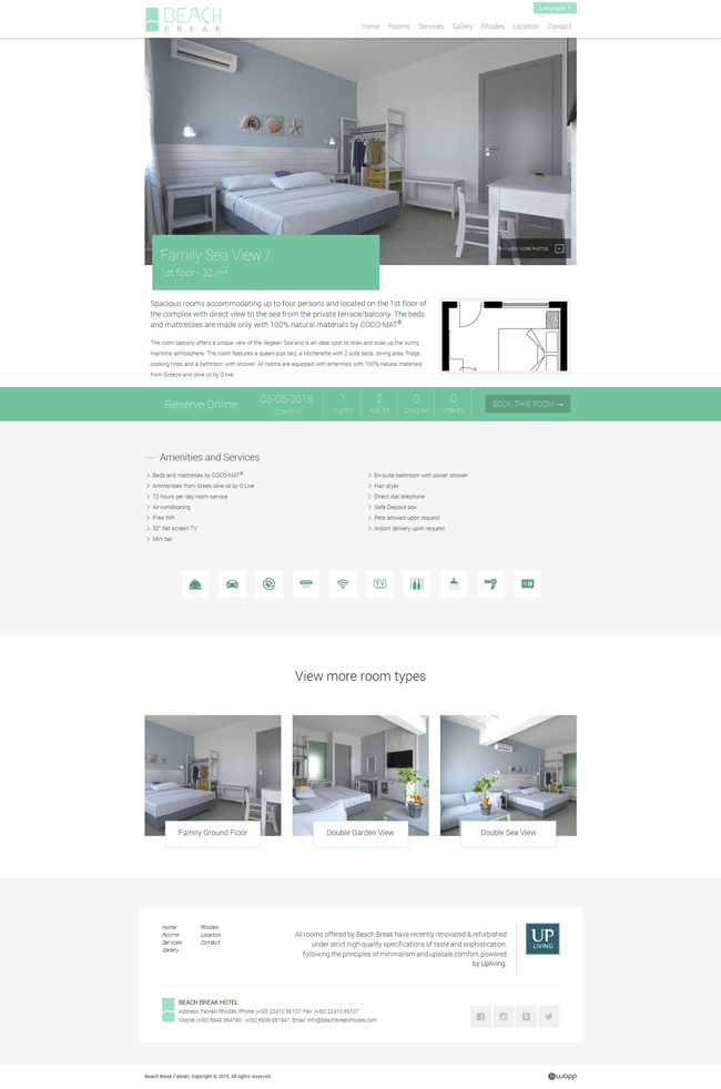 Responsive website for Beach Break hotel in Faliraki, Rhodes