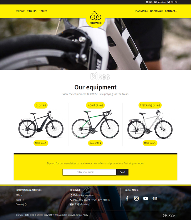 Responsive website for Bikewise in Ioannina