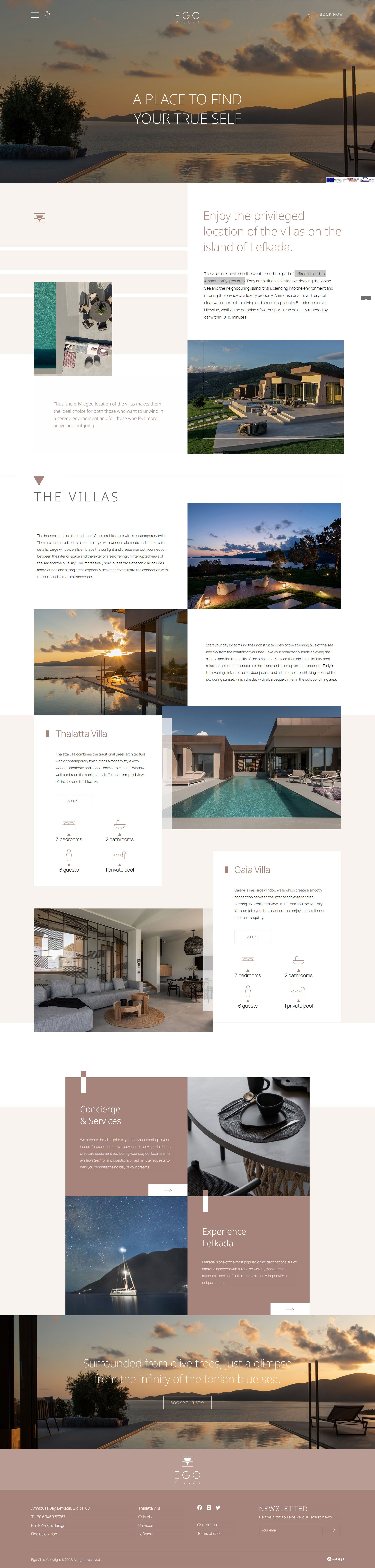 Responsive website for Ego Villas in Lefkada Island