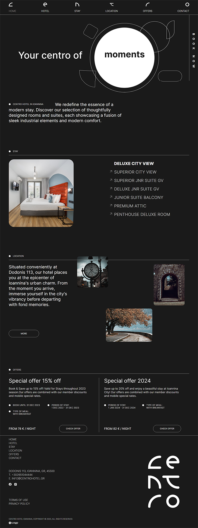 Responsive website for Centro Hotel in Ioannina.
