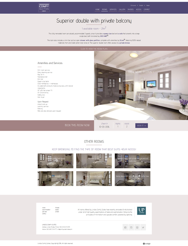 Responsive website for Lindos Comfy Suites in Rhodes