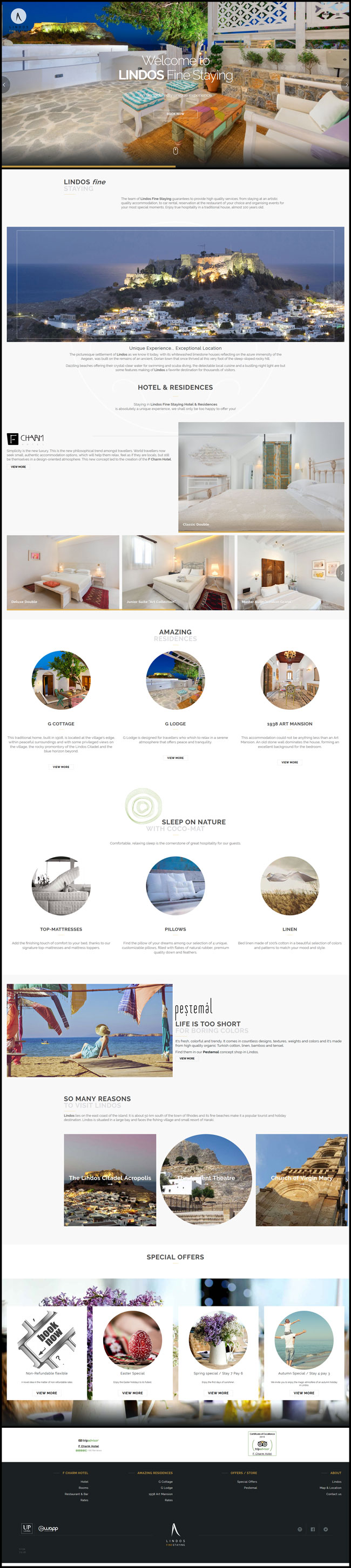 Responsive website for Lindos Fine Staying Hotel in Rhodes