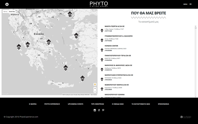 Διαδικτυακή εφαρμογή για την Phyto Hair Experience στην Αθήνα