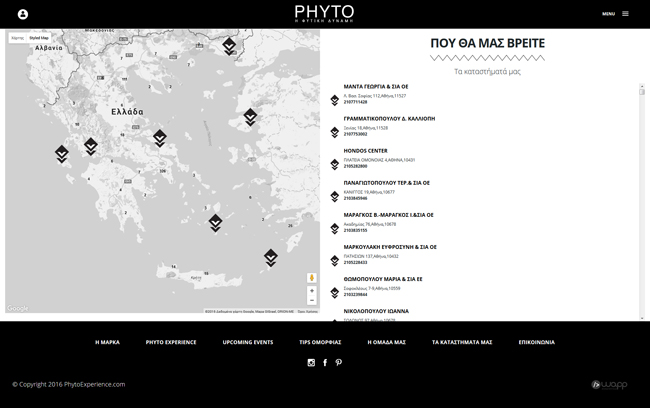 Web application for Phyto Hair Experience in Athens