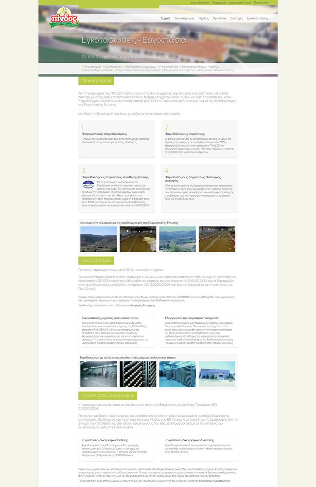 Website for Pindos Ioannina Agricultural Poultry Farming Cooperative