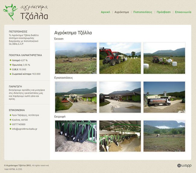 Website for Tzallas Farm in Konitsa