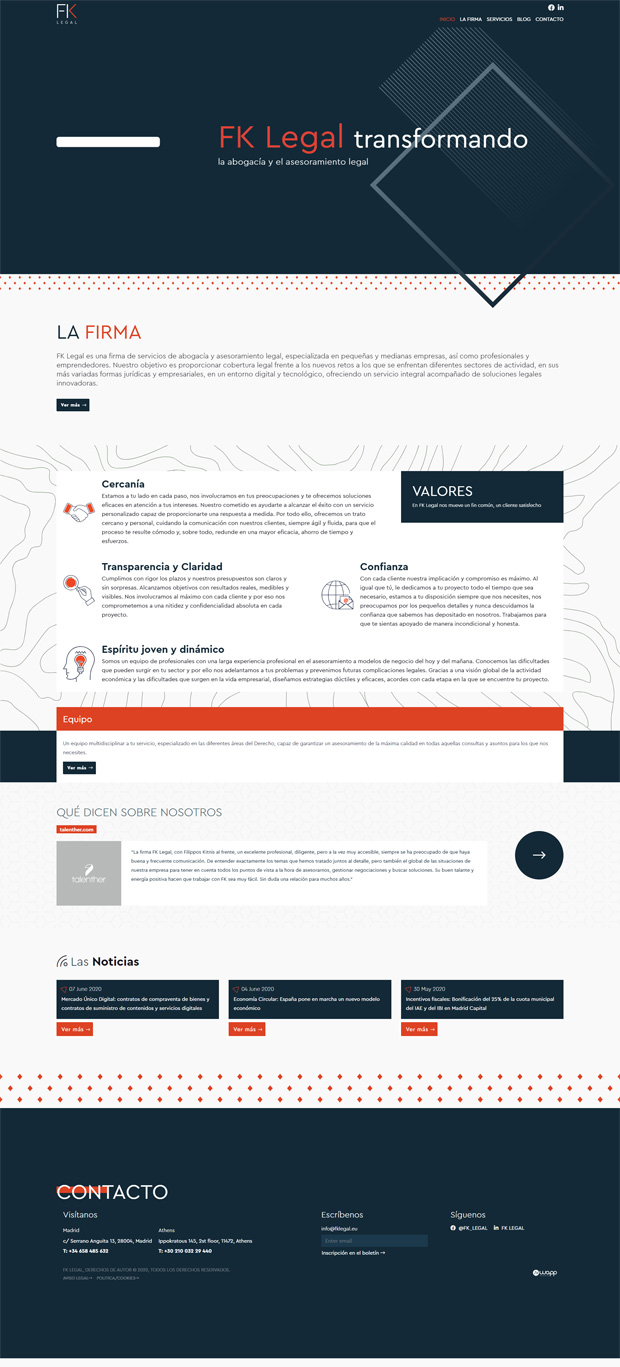 Responsive website for FK Legal